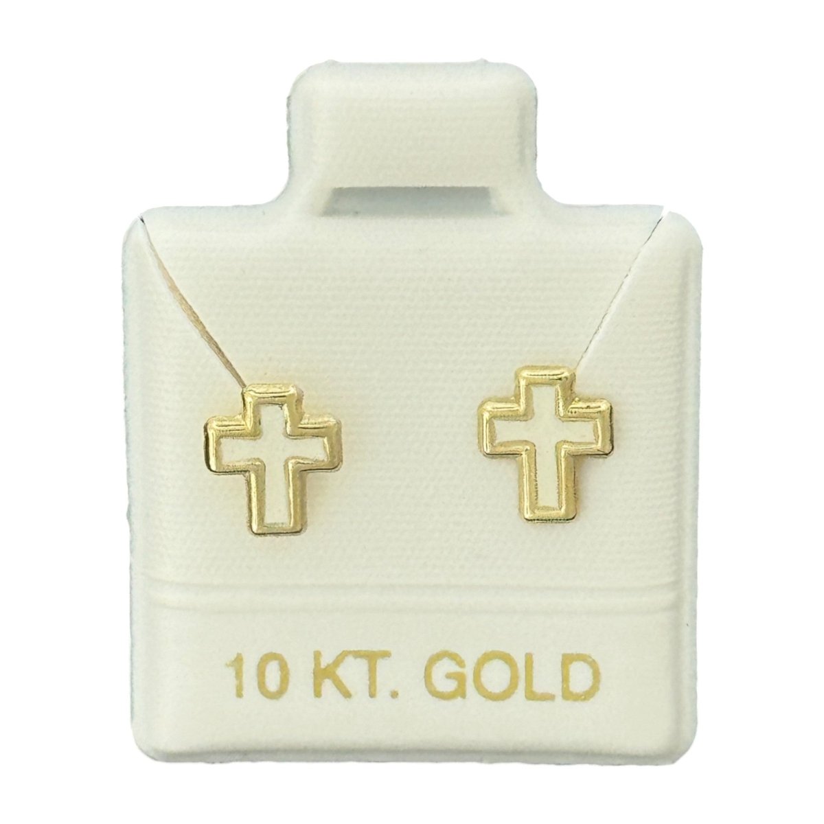 10KT Cross Stud Gold Earrings