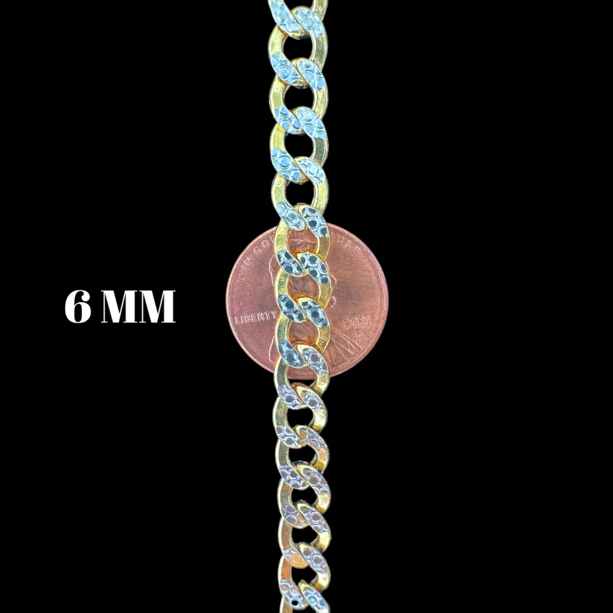 10KT Cuban Pave Necklace, Hollow