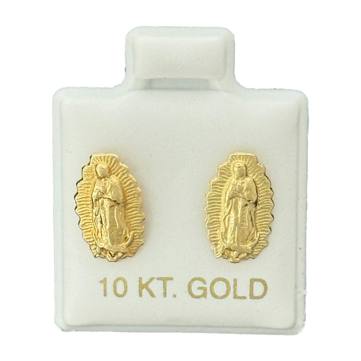 10KT Detailed Virgin Mary Gold Earrings