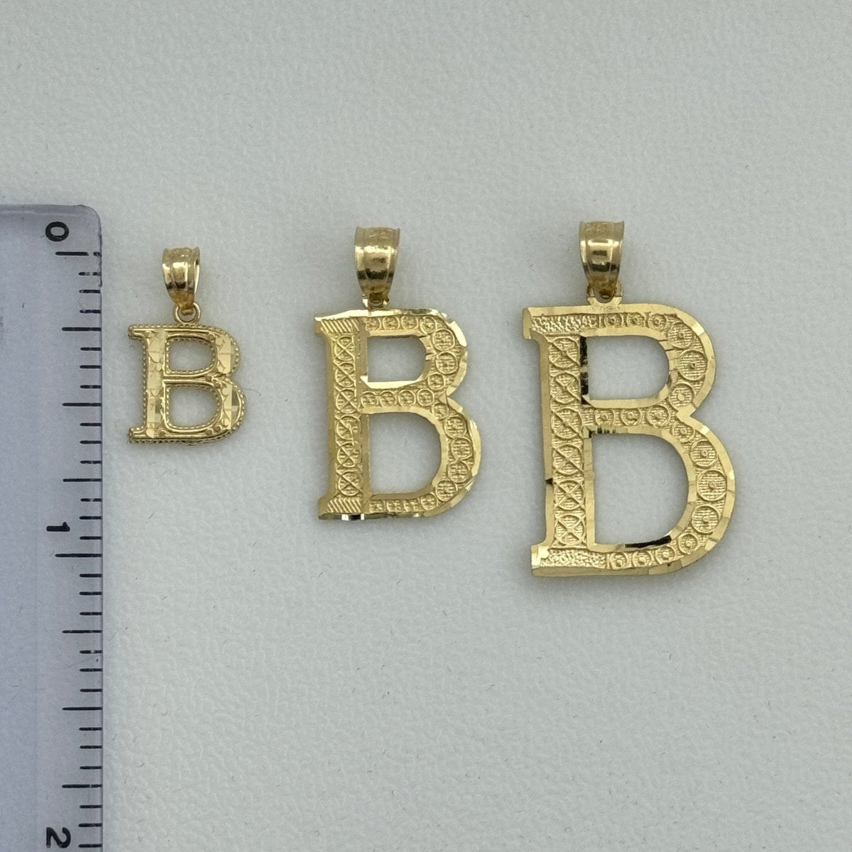 10KT Diamond Cut Small/ Medium/ Large Initial Pendant A - Z