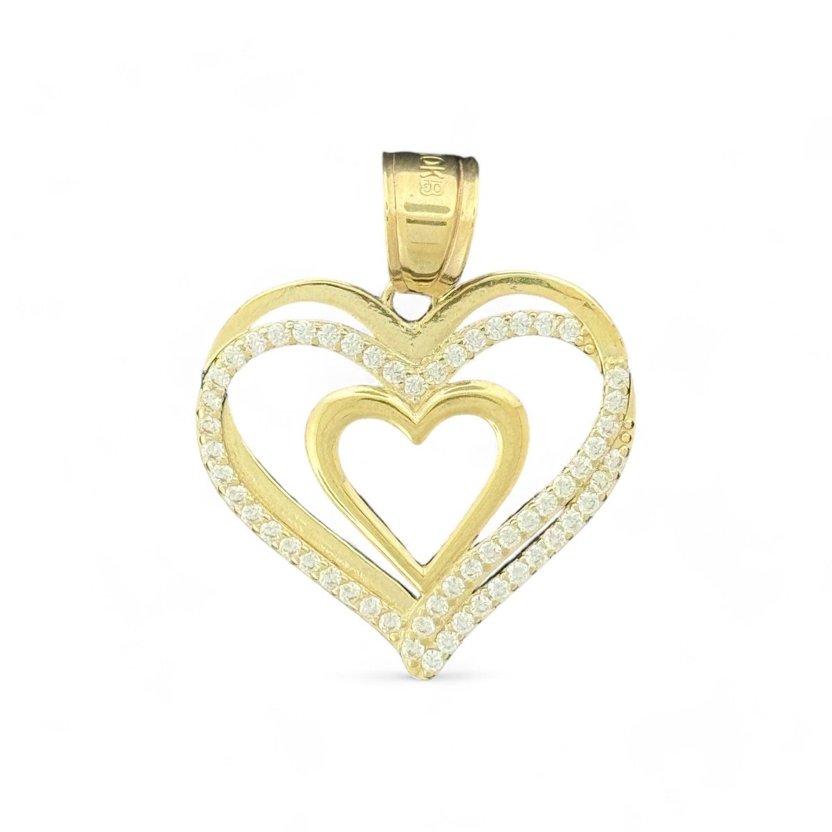 10KT Double Heart Gold Pendant - 2.9Grm