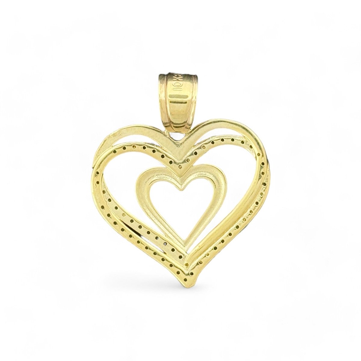 10KT Double Heart Gold Pendant - 2.9Grm