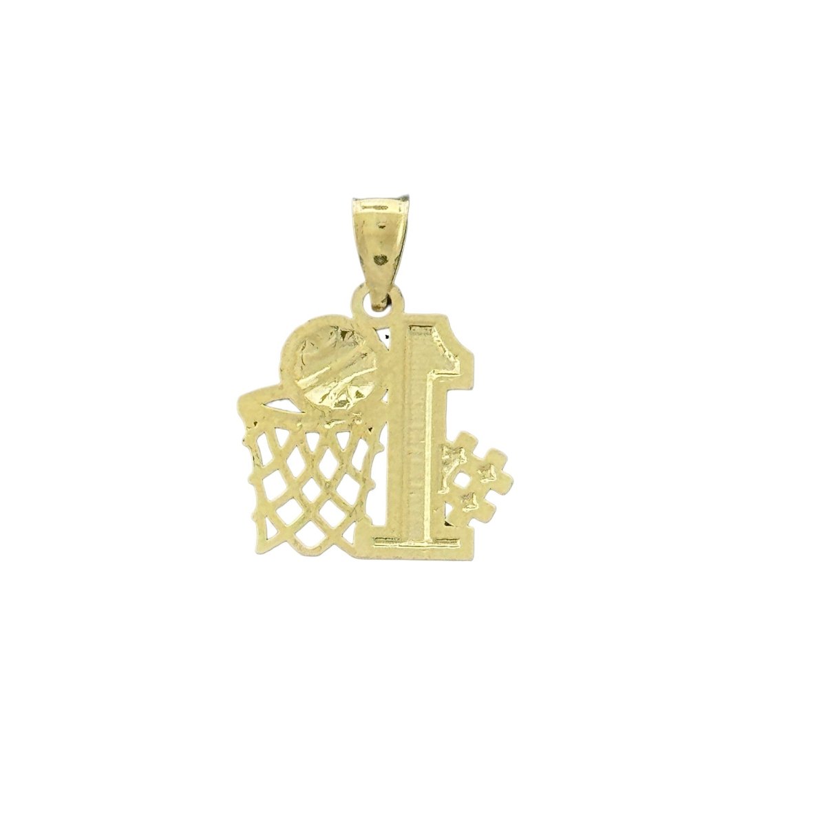 10KT Gold #1 Basketball Pendant - 2g