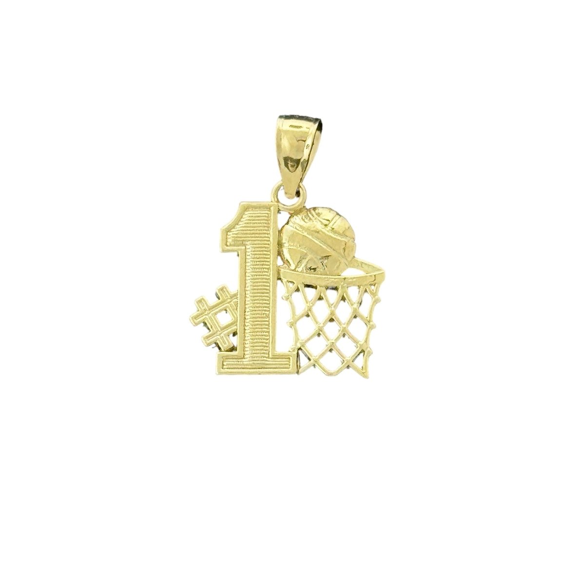 10KT Gold #1 Basketball Pendant - 2g