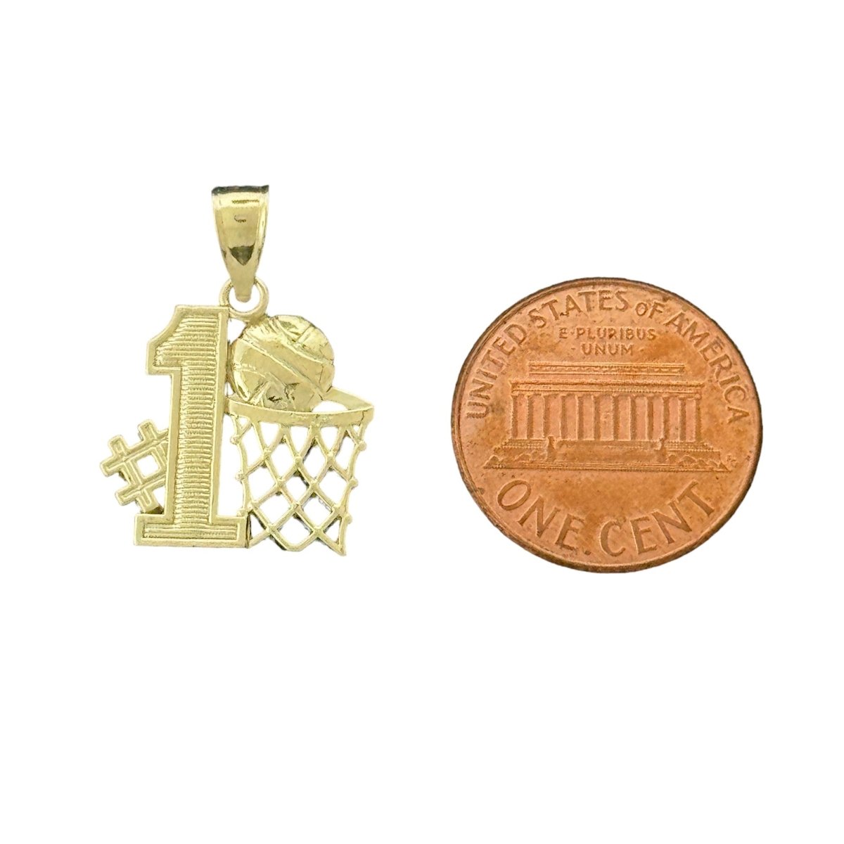 10KT Gold #1 Basketball Pendant - 2g