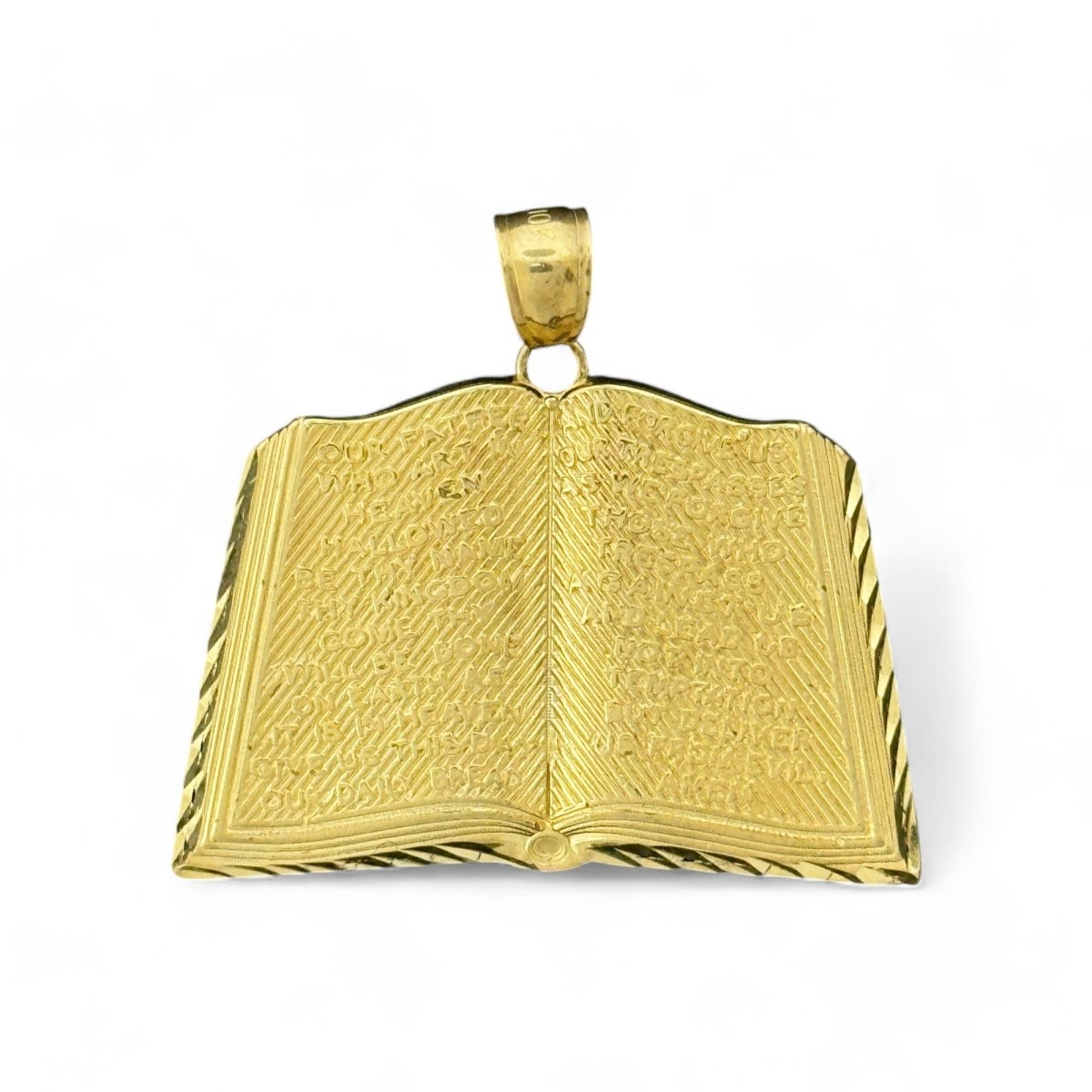 10KT Gold Bible Pendant with Engraved Text - 5.12 Grm