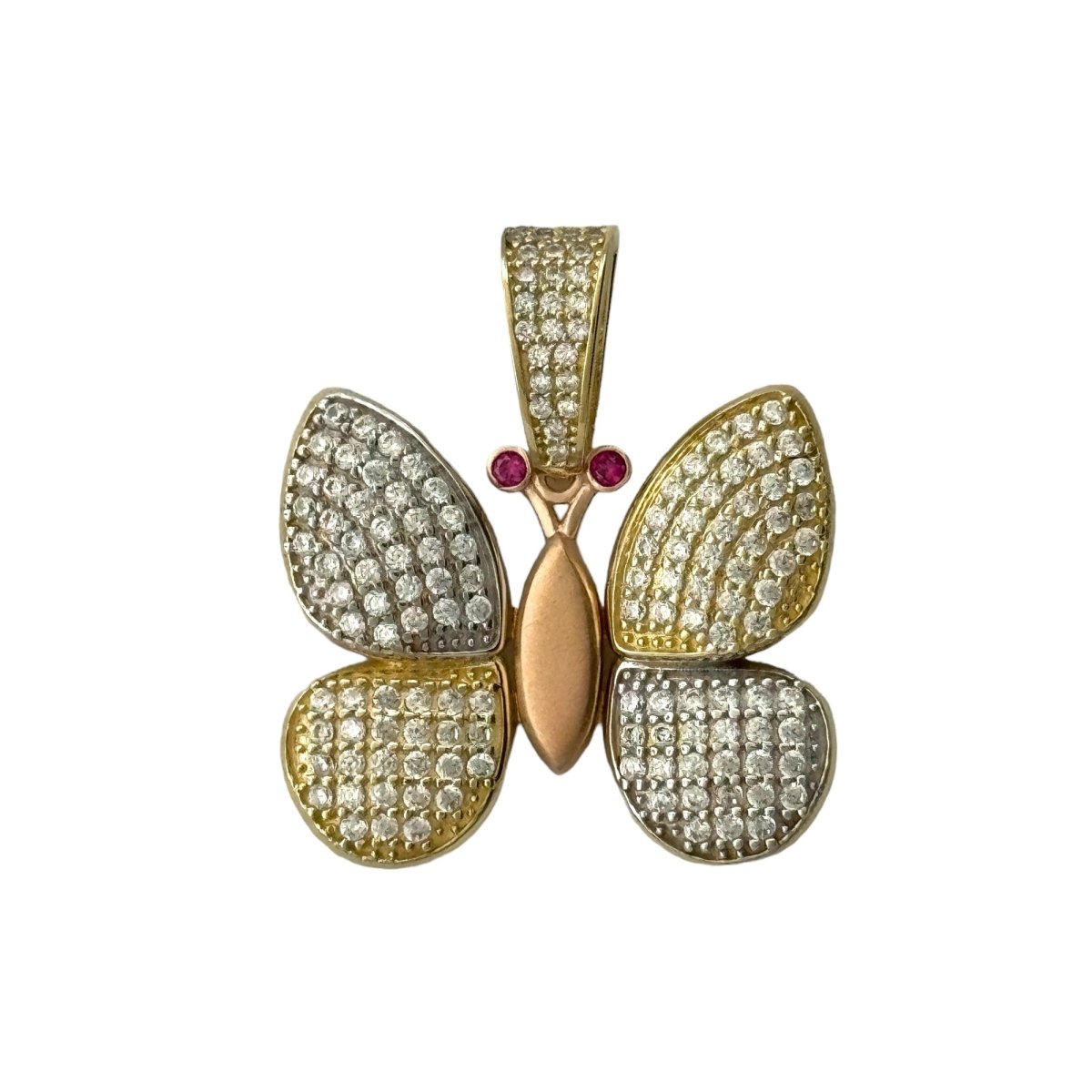 10KT Gold Butterfly Pendant, 4.66 GRM, 3 mm Bail