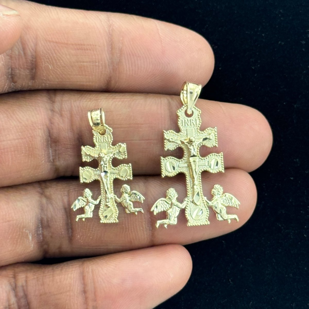 10KT Gold Caravaca Cross Pendant