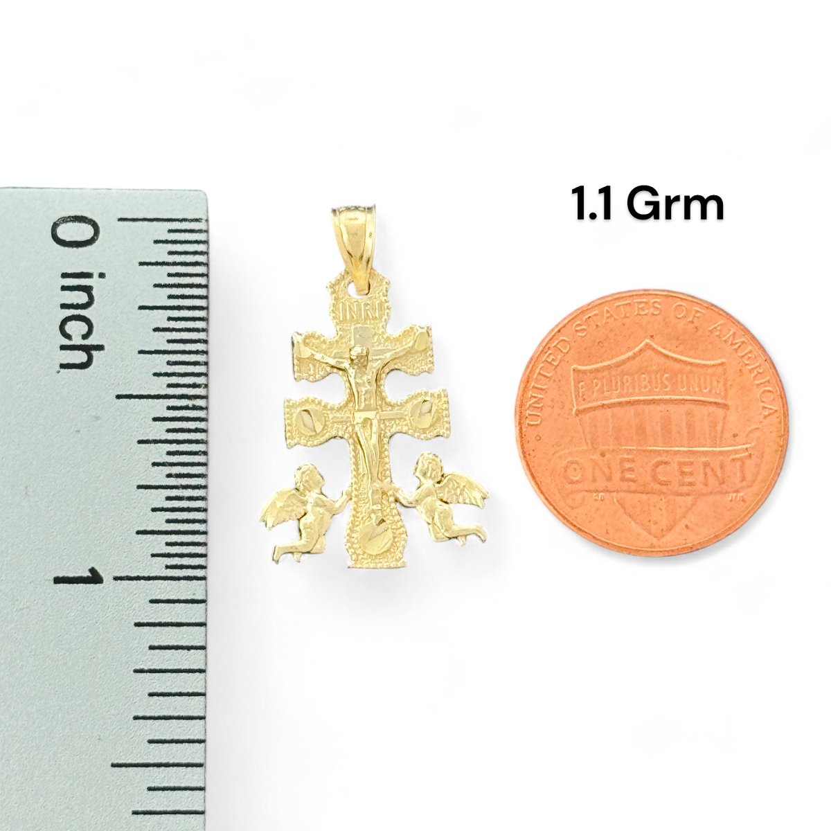 10KT Gold Caravaca Cross Pendant