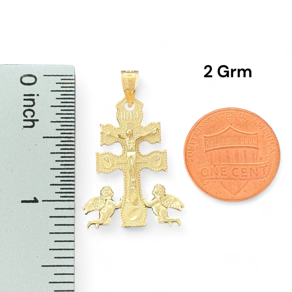 10KT Gold Caravaca Cross Pendant