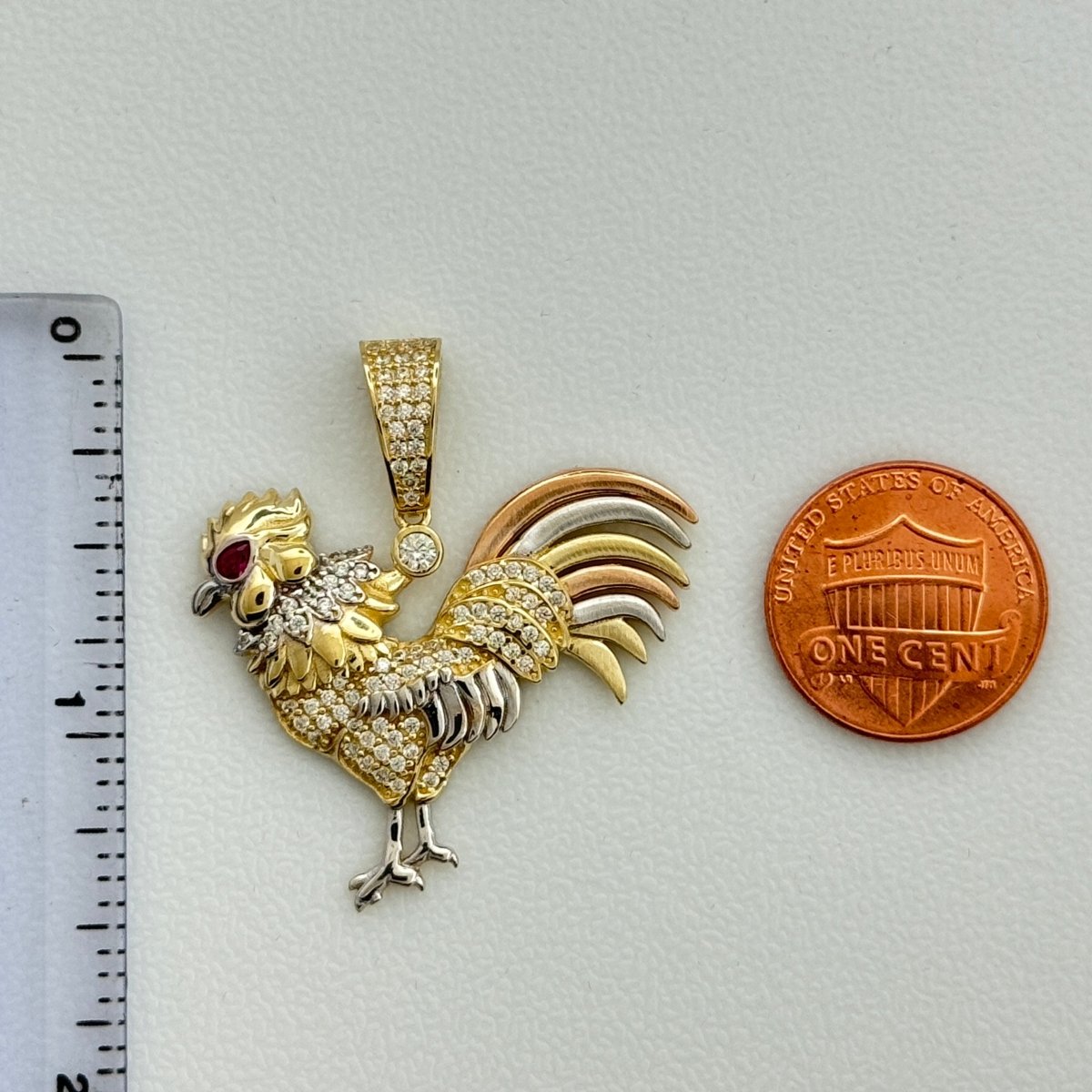 10KT Gold Chicken Pendant, 5.08 GRM, 3 mm Bail