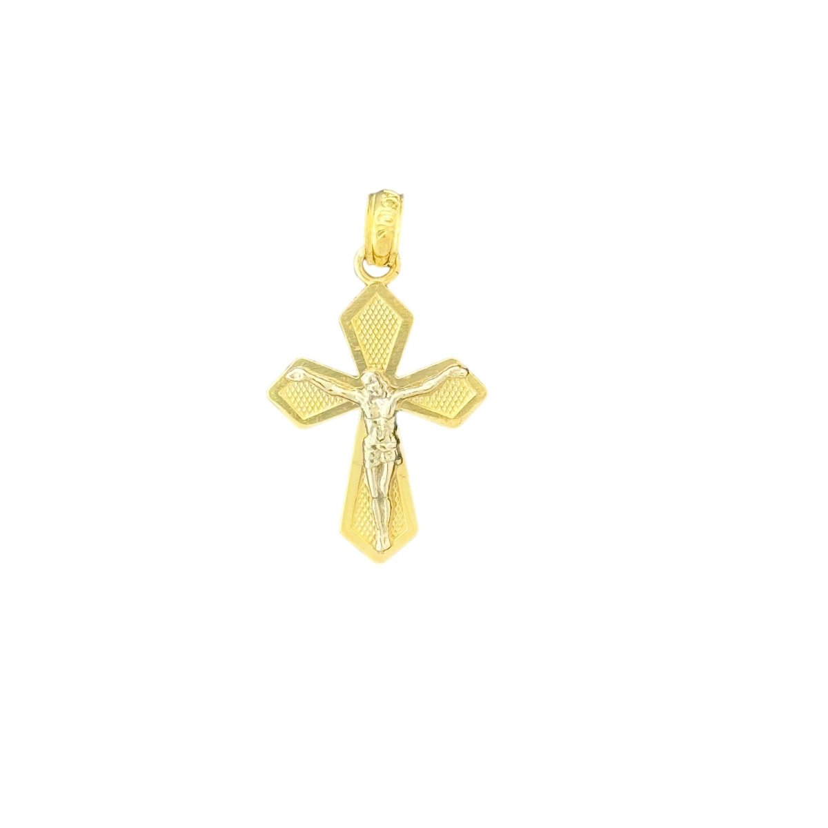 10KT Gold Cross Pendant with Crucifix - 1.19g