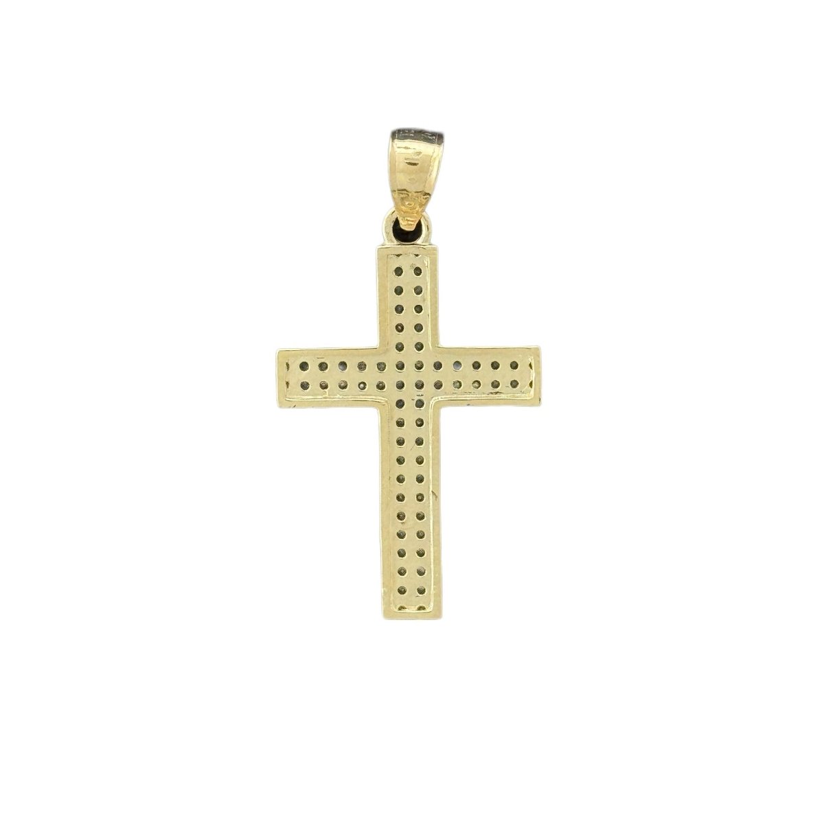 10KT Gold Cross Pendant with CZ Stones - 2g