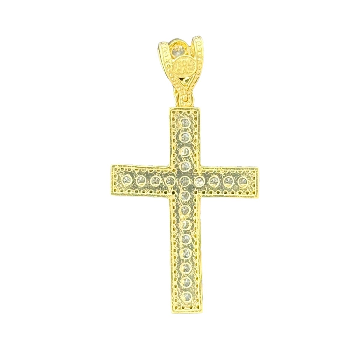 10KT Gold Cross Pendant with CZ Stones - 5g