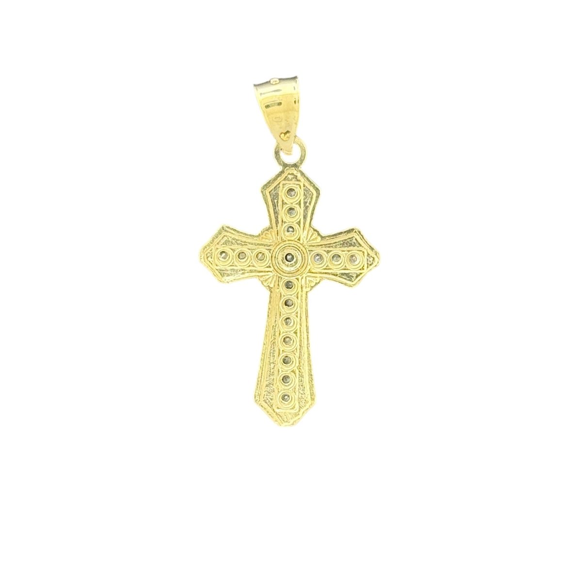 10KT Gold Cross Pendant with Diamonds - 2.33g