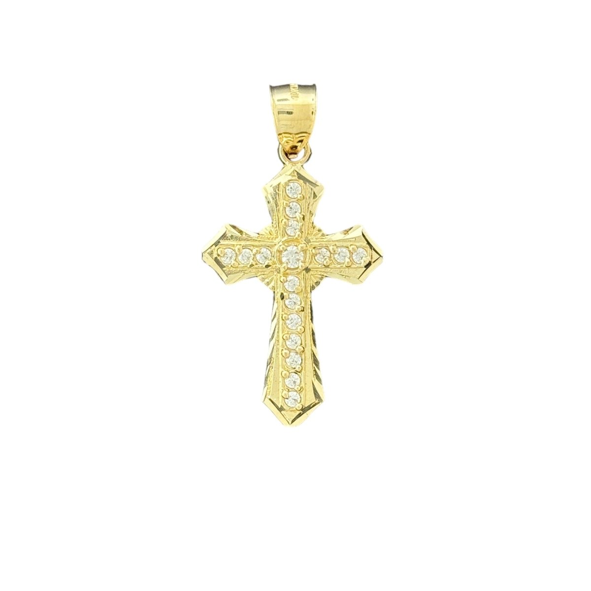 10KT Gold Cross Pendant with Diamonds - 2.33g