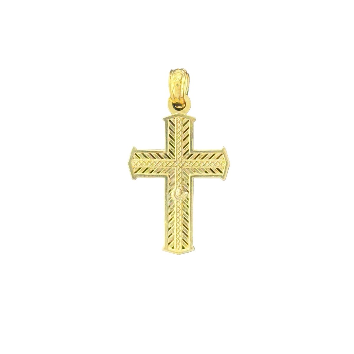 10KT Gold Cross Pendant with Intricate Design - 1g