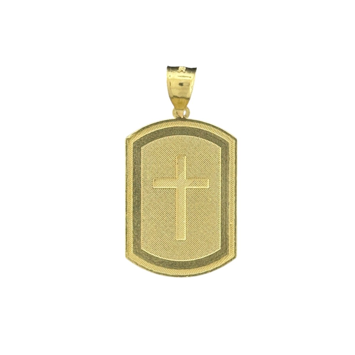 10KT Gold Cross Pendant with Textured Design - 4.6g