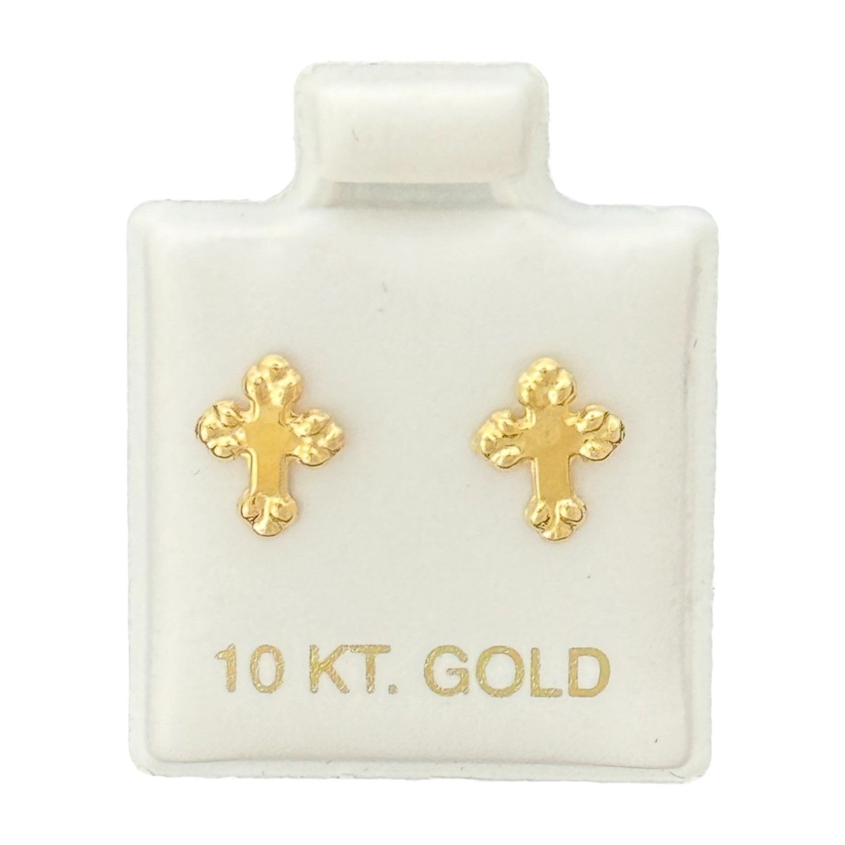 10KT Gold Cross Stud Earrings