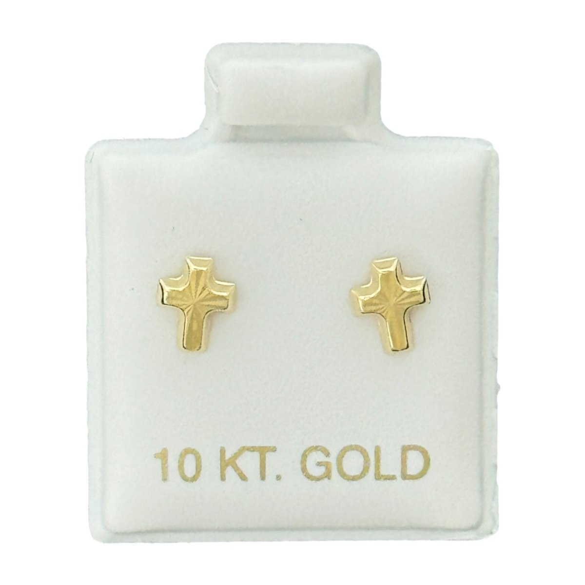 10KT Gold Cross Stud Earrings