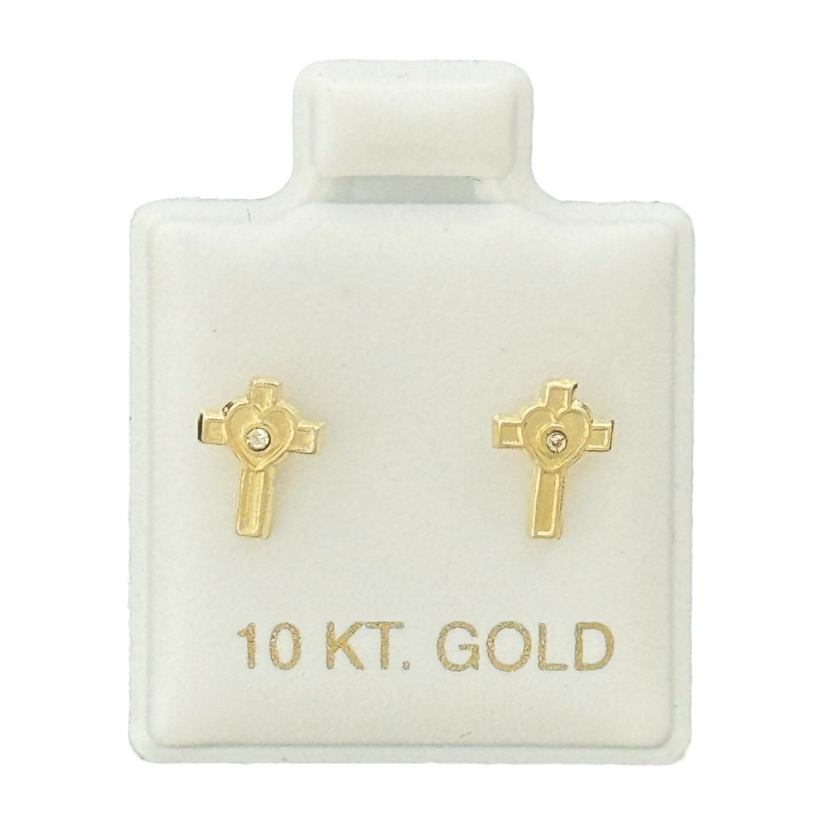 10KT Gold Cross Stud Earrings