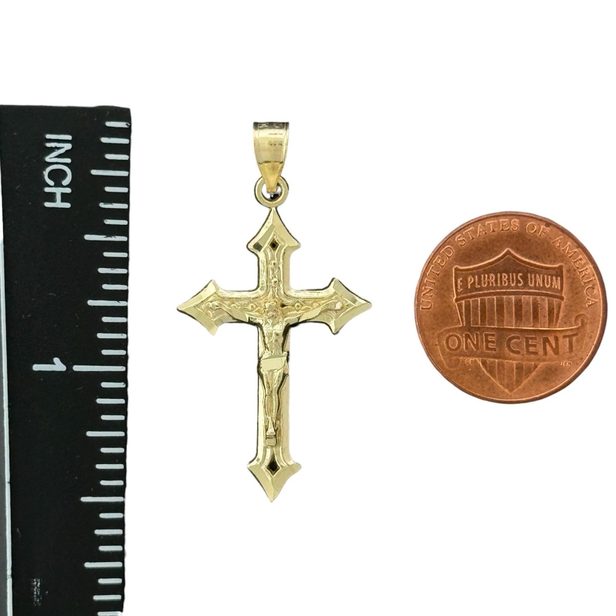 10KT Gold Crucifix Cross Pendant - 1.3g