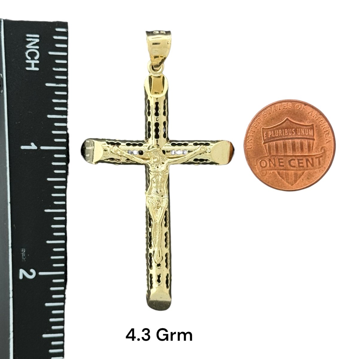 10KT Gold Crucifix Cross Pendant - 3.1g and 4.3g