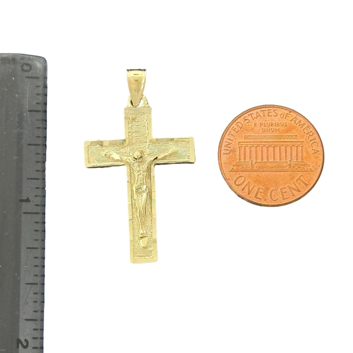 10KT Gold Crucifix Cross Pendant - 3g