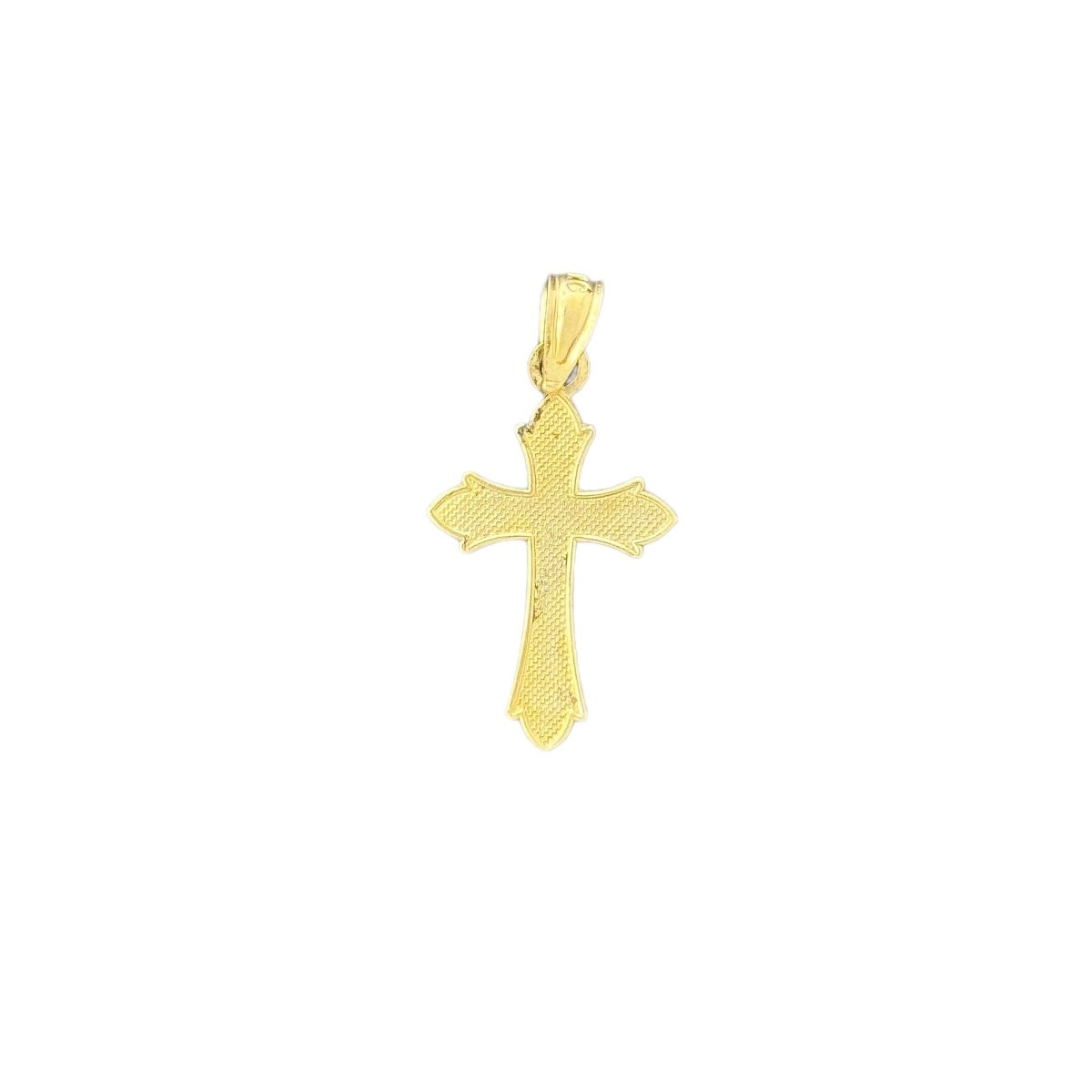 10KT Gold Crucifix Pendant with Black Enamel - 0.73g