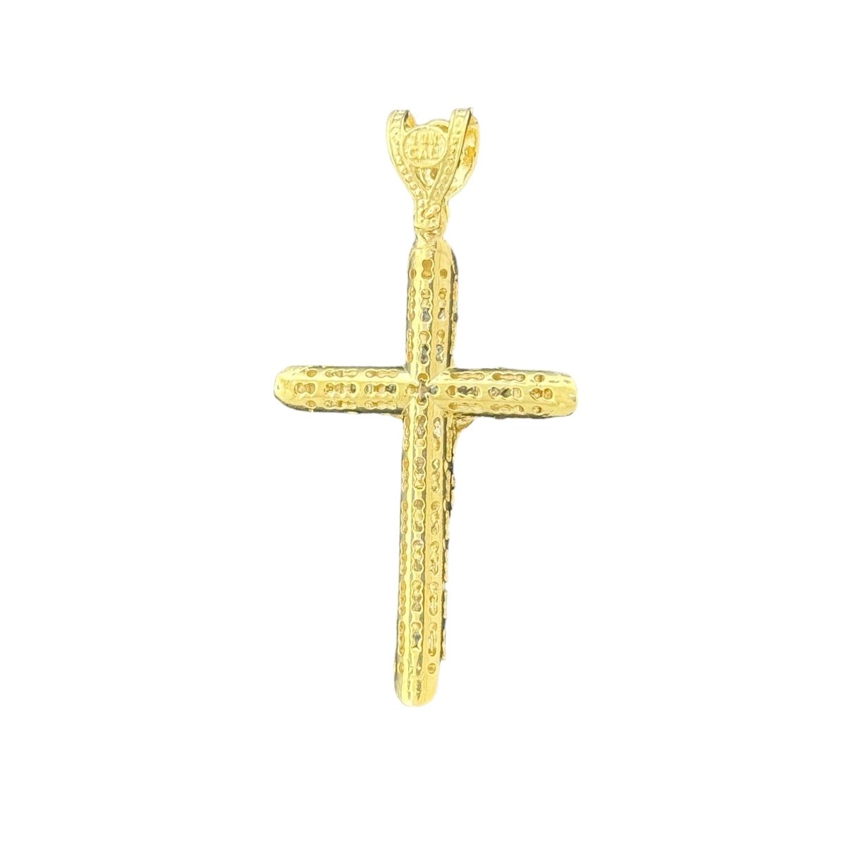 10KT Gold Crucifix Pendant with CZ Stones - 4.83g