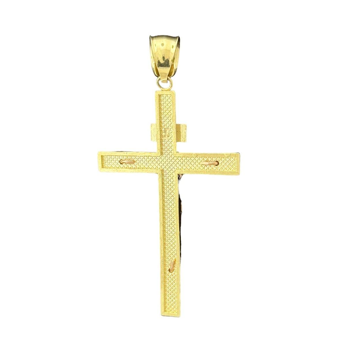 10KT Gold Crucifix Pendant with INRI Inscription - 5.35g