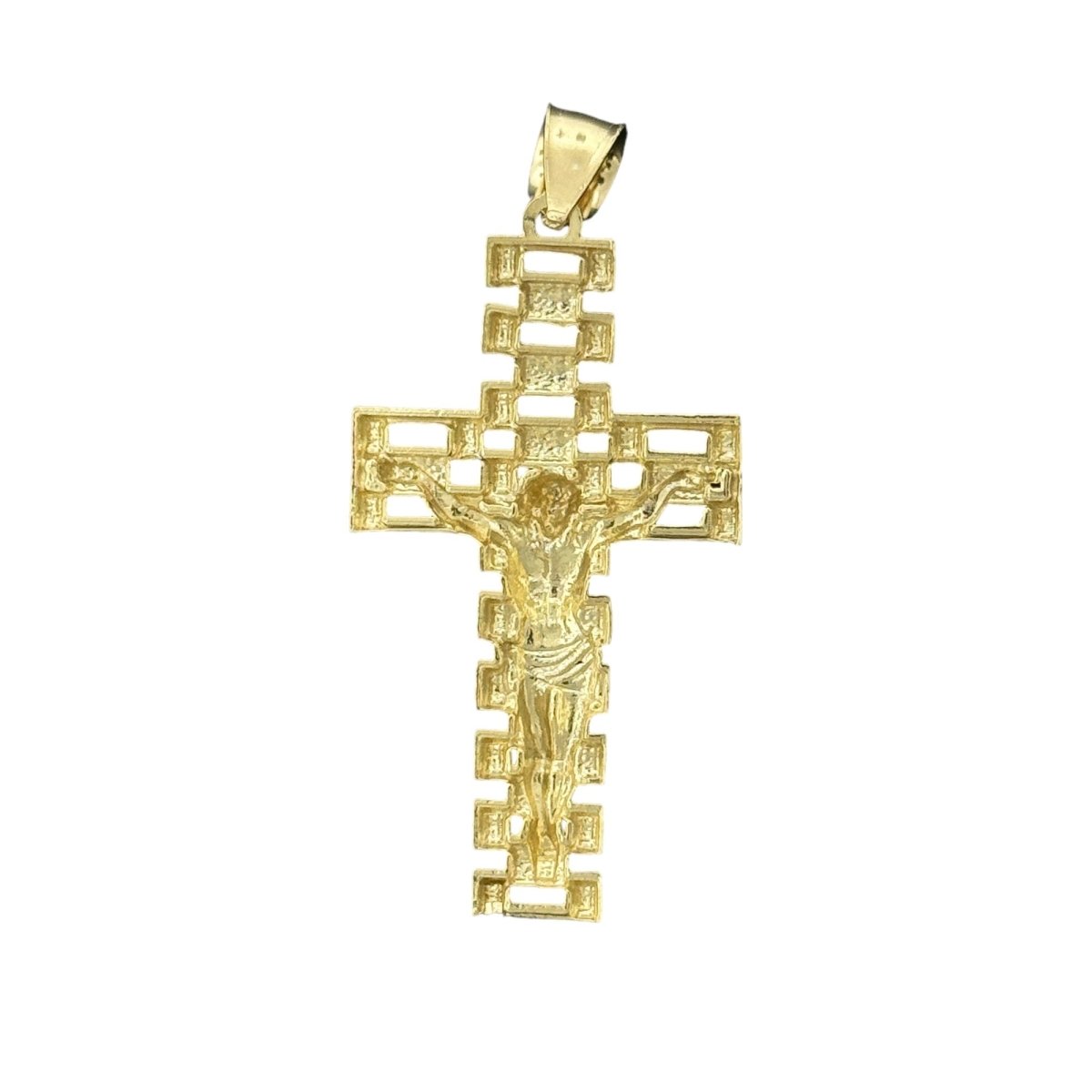 10KT Gold Crucifix Pendant with Openwork Design - 2.92g