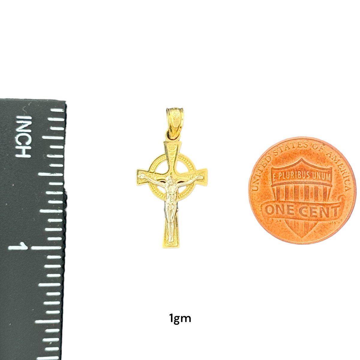 10KT Gold Crucifix Pendants - 1.31g and 1g