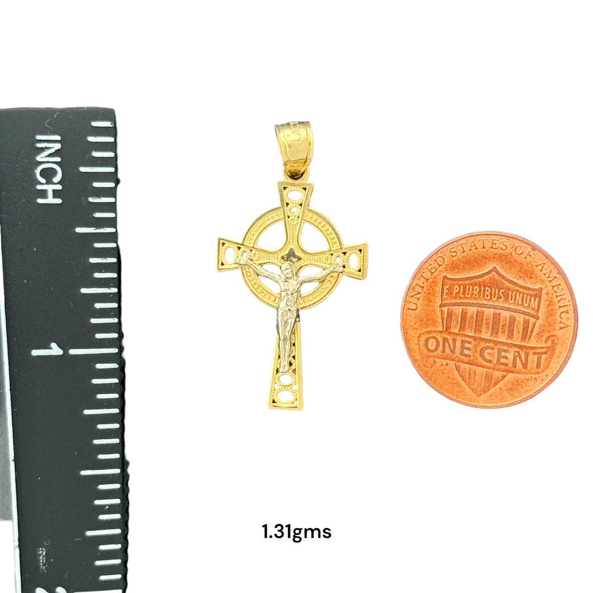 10KT Gold Crucifix Pendants - 1.31g and 1g