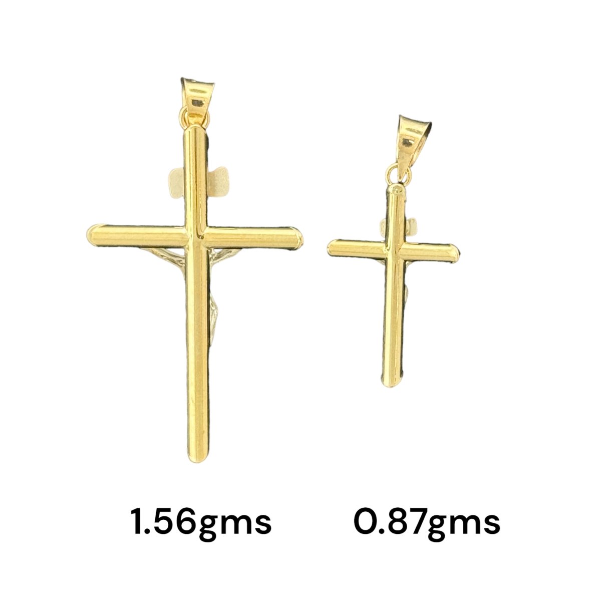 10KT Gold Crucifix Pendants - 1.56g, 0.87g