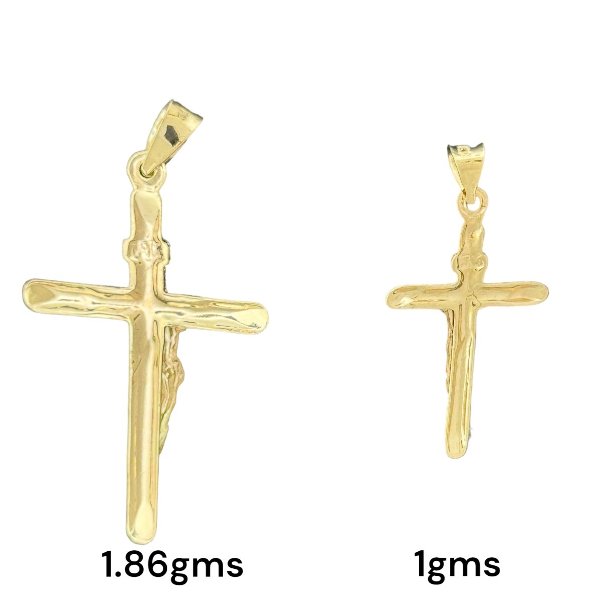 10KT Gold Crucifix Pendants - 1.86g, 1g