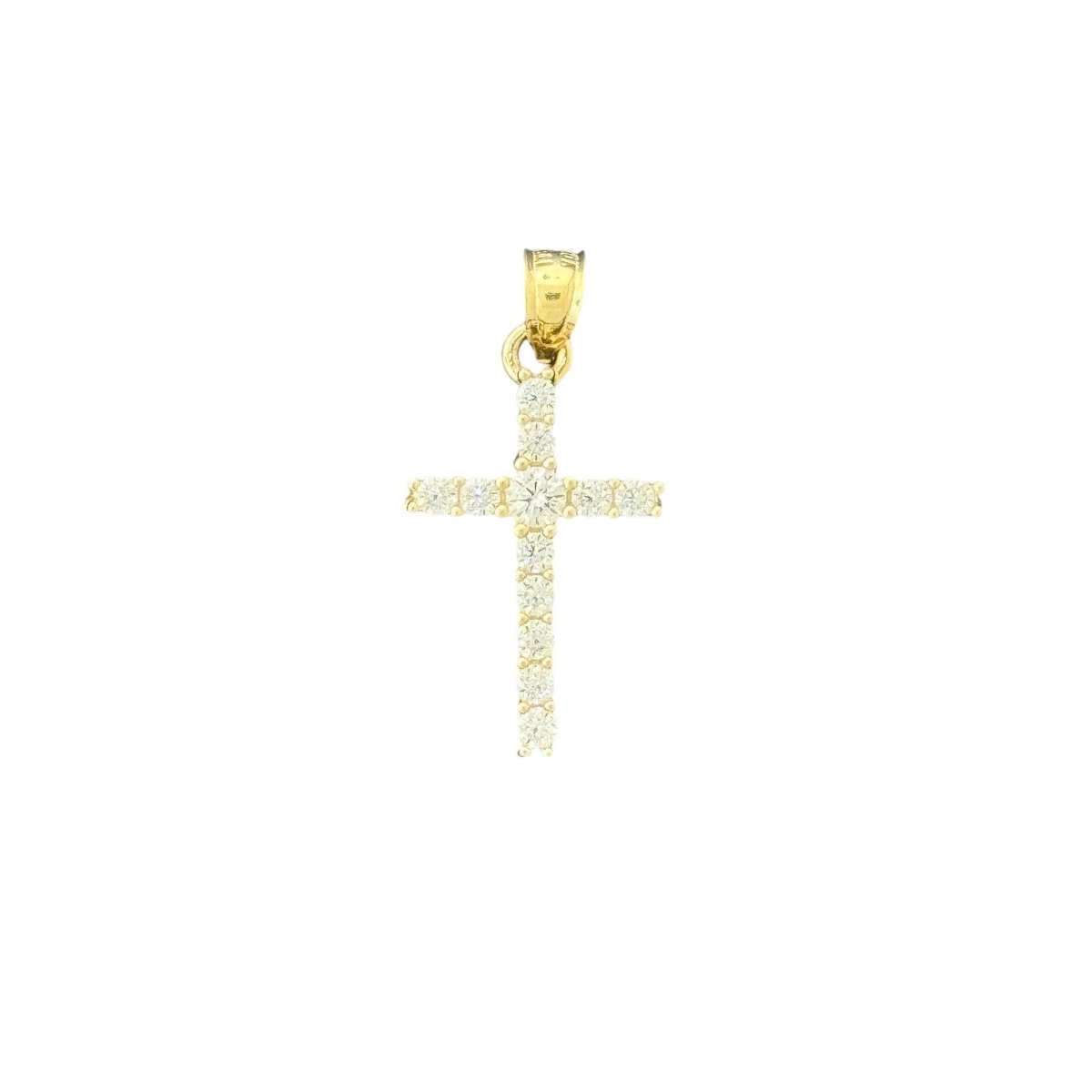 10KT Gold CZ Cross Pendant - 1.30g