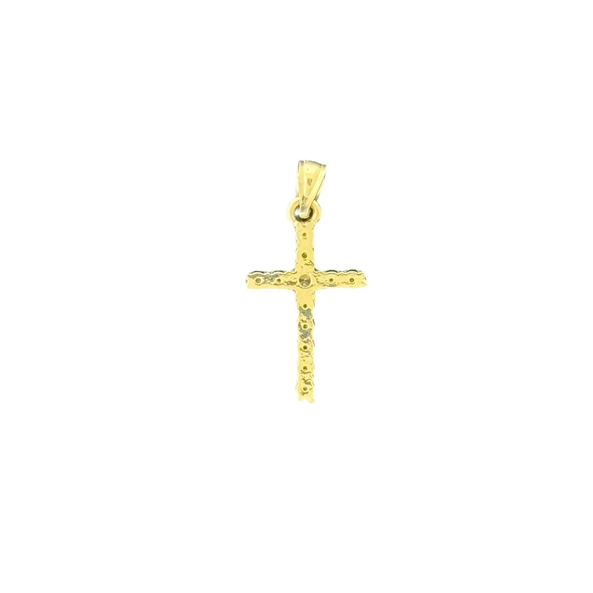 10KT Gold CZ Cross Pendant - 1.30g