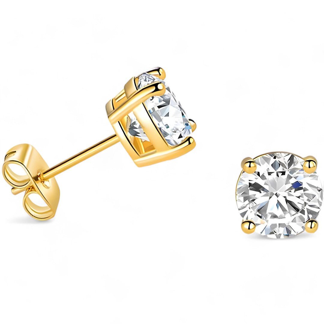 10KT Gold CZ Earring Casting - Basket Prong Setting