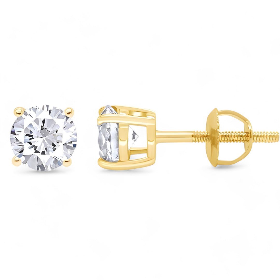 10KT Gold CZ Earring Casting - Basket Prong Setting