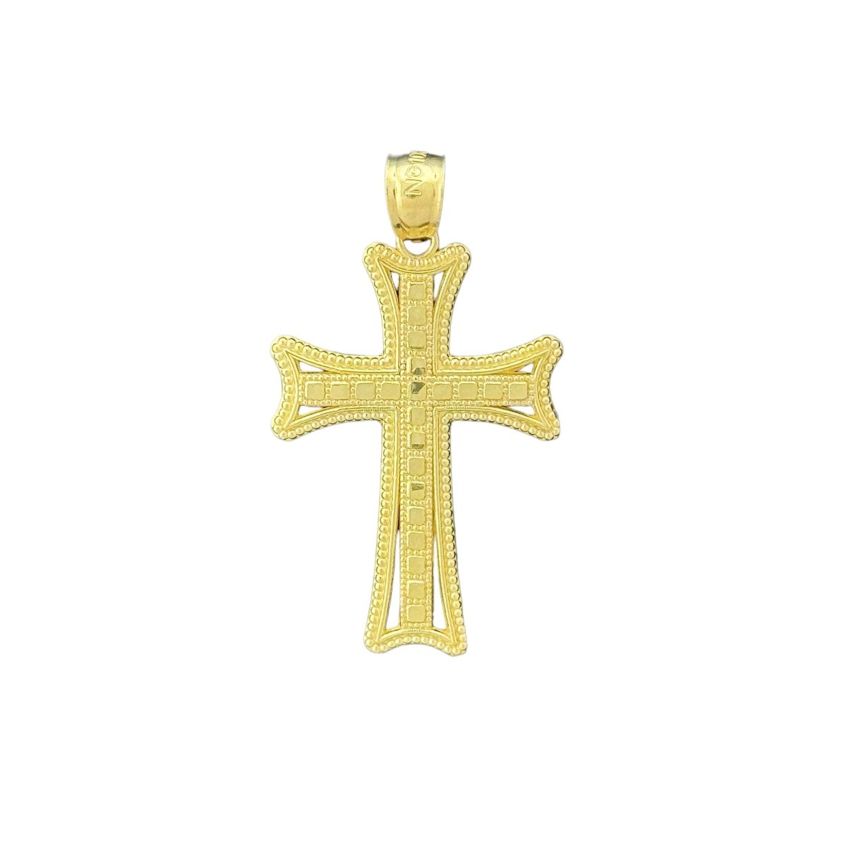 10KT Gold Detailed Cross Pendant 1.38g