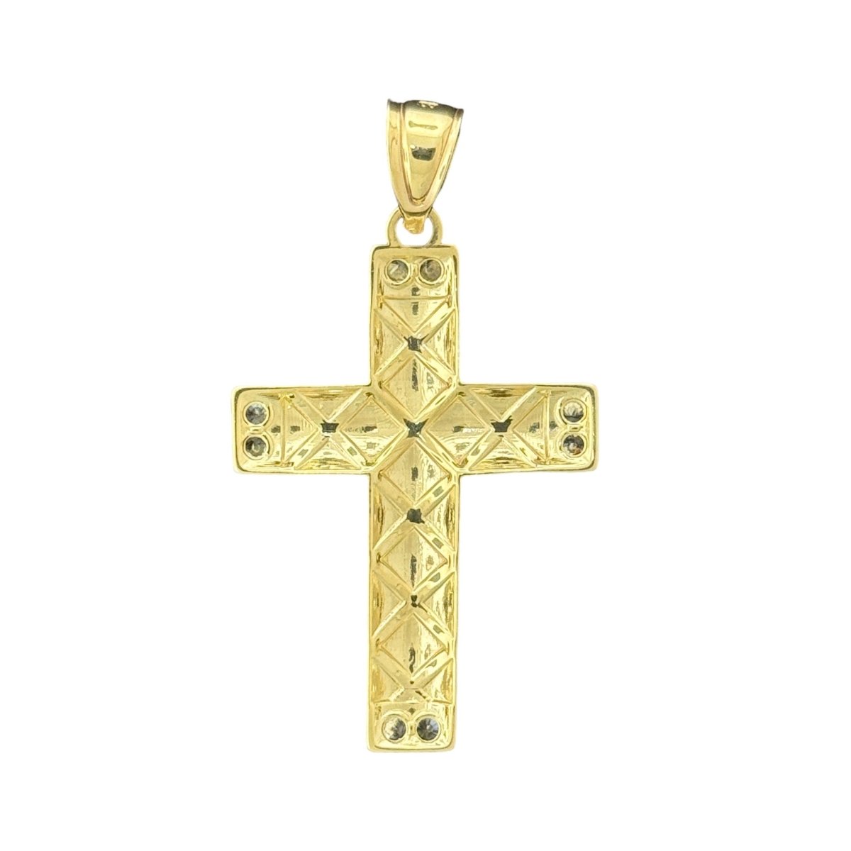 10KT Gold Diamond - Accented Cross Pendant - 3g