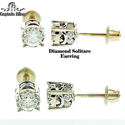 10KT GOLD DIAMOND EARRING 12191 - DOUBLE SOLITIARE