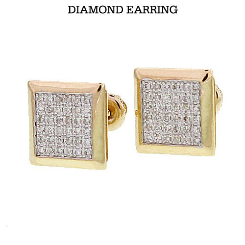 10KT GOLD DIAMOND EARRING 12526 - FLAT SQ