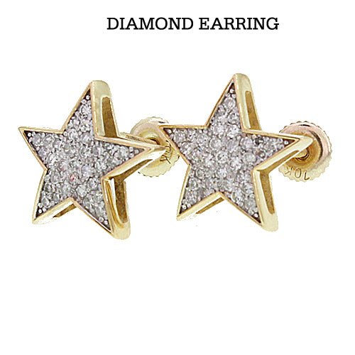 10KT GOLD DIAMOND EARRING 12624 - STAR