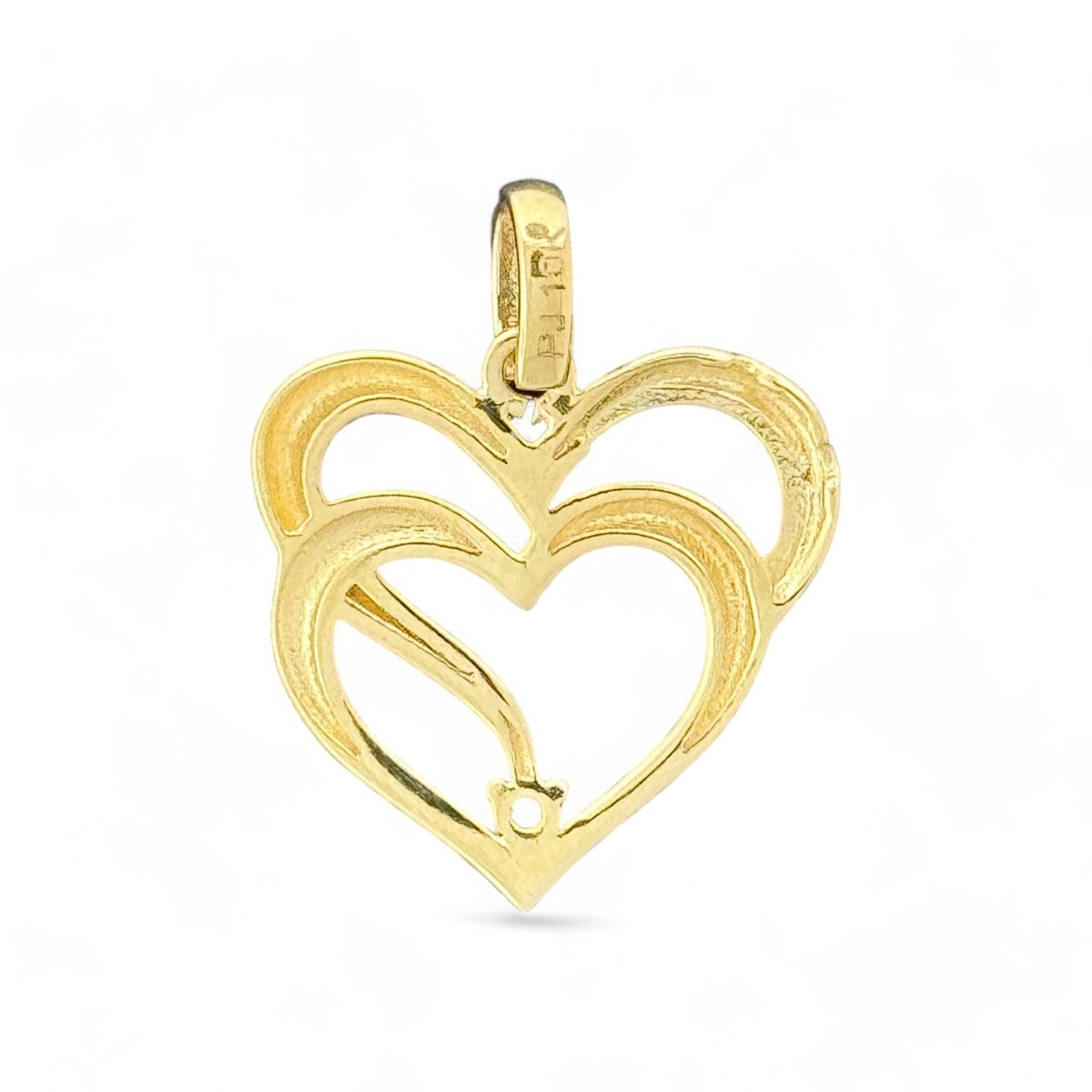 10kt Gold Double Heart Pendant - 0.99 Grm