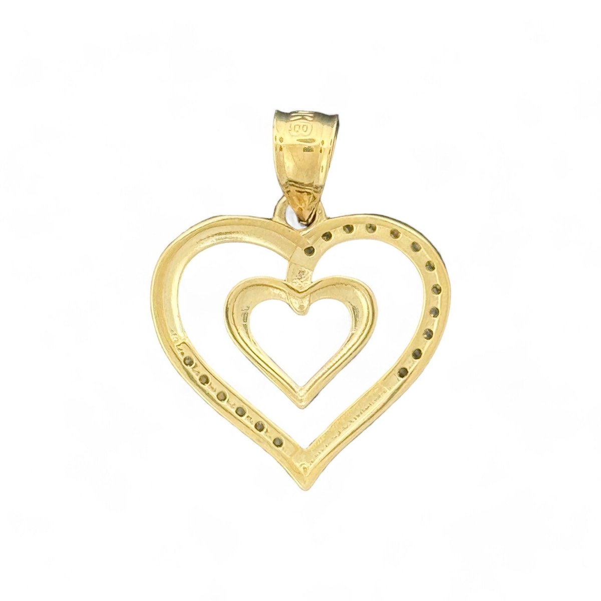 10kt Gold Double Heart Pendant - 2.05 Grm