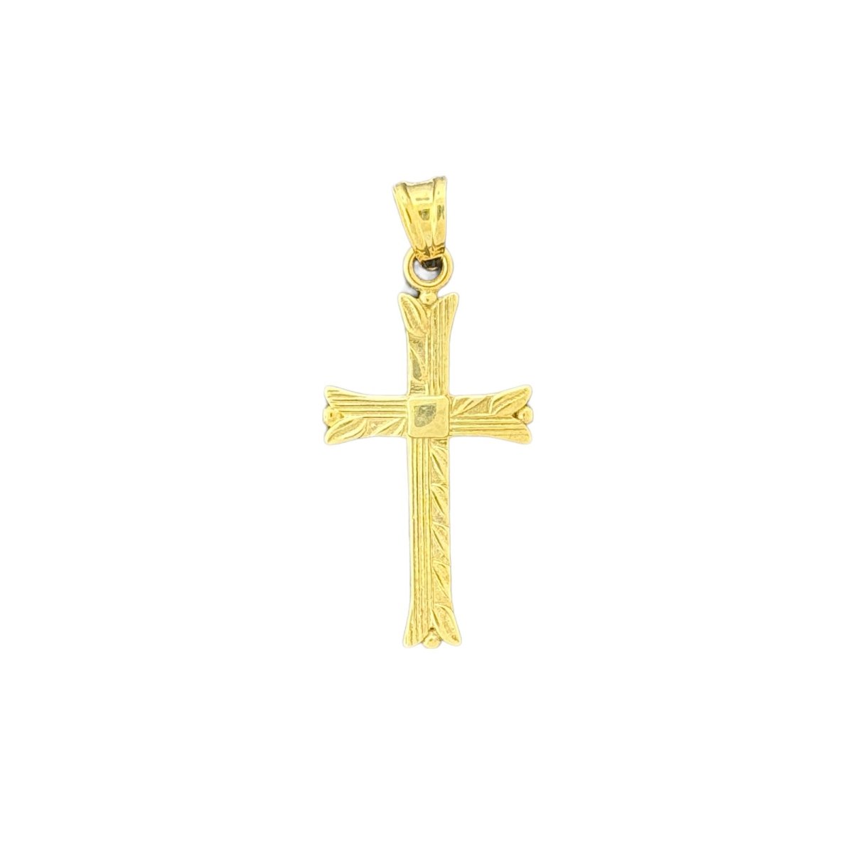 10KT Gold Engraved Cross Pendant 1.16g