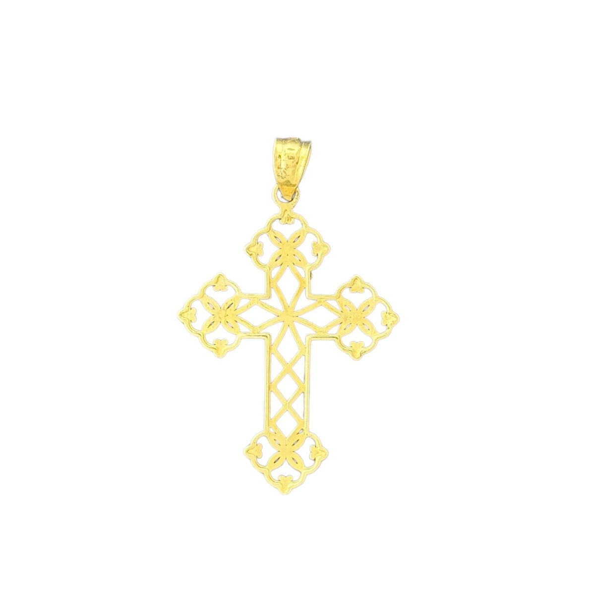 10KT Gold Filigree Cross Pendant - 0.97g