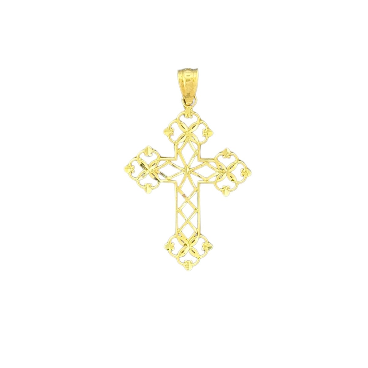 10KT Gold Filigree Cross Pendant - 0.97g